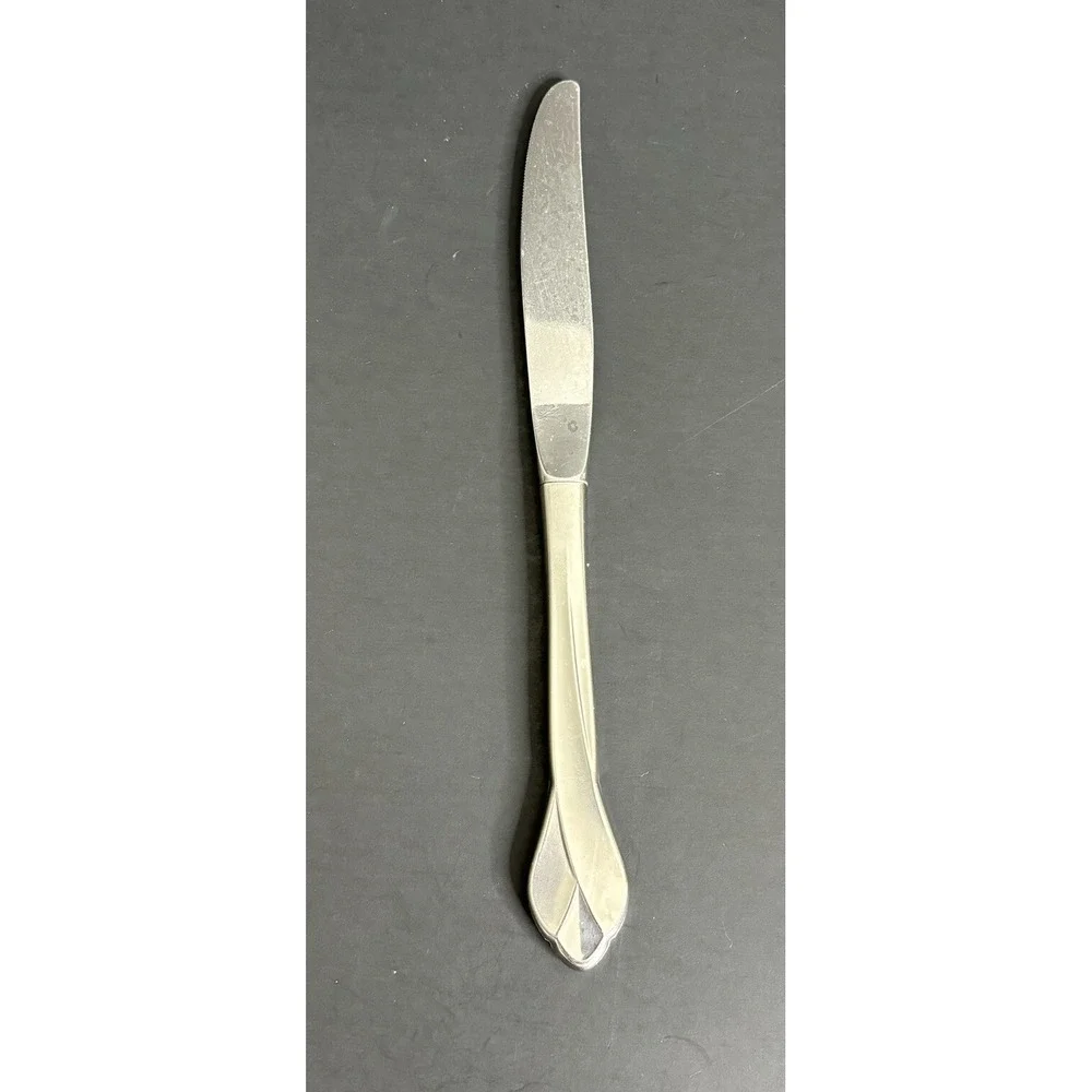 7 Oneida Satin Tribeca Modern Hollow Dinner Knife Stainless Frosted Flatware 9